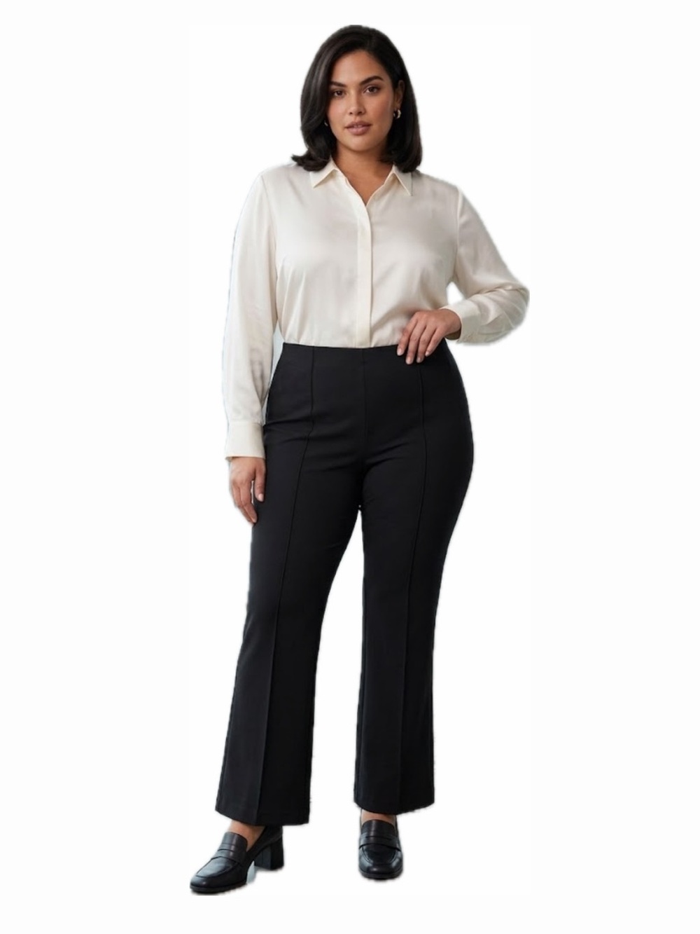 NEW YORK CLOTHING COMPANY WOMEN 22 BLACK SLIP ON BOOT CUT DRESS PANT NWT